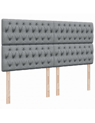 Giroletto a Molle con Materasso Grigio Chiaro180x200 cm Tessuto