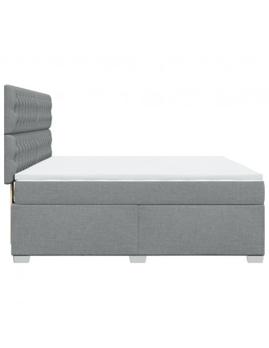 Giroletto a Molle con Materasso Grigio Chiaro180x200 cm Tessuto