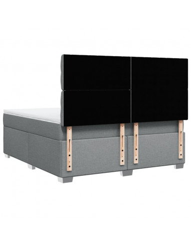 Giroletto a Molle con Materasso Grigio Chiaro180x200 cm Tessuto