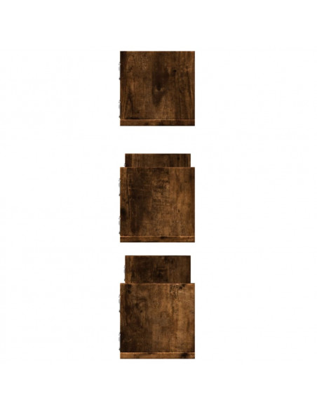 Mensole da Parete 2pz Rovere Fumo 58x18x18 cm in Truciolato