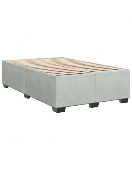 Giroletto a Molle con Materasso Grigio Chiaro 120x200cm Velluto