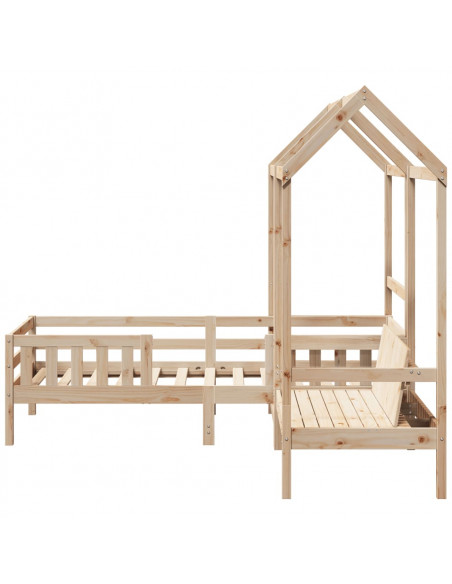 Giroletto con Panca e Tetto 75x190 cm in Legno Massello di Pino