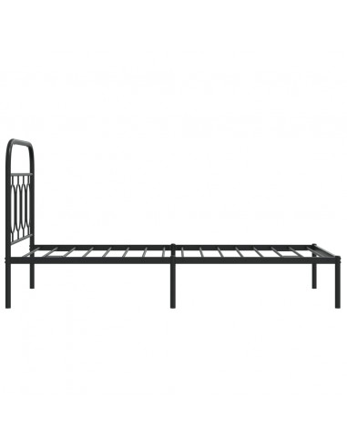 Giroletto con Testiera in Metallo Nero 80x200 cm