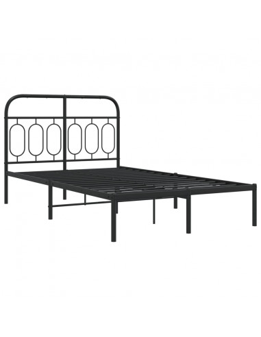 Giroletto con Testiera in Metallo Nero 120x200 cm