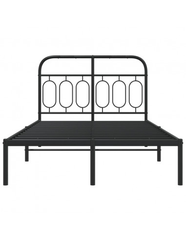 Giroletto con Testiera in Metallo Nero 120x200 cm