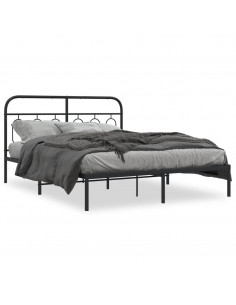 Giroletto con Testiera in Metallo Nero 140x190 cm 2