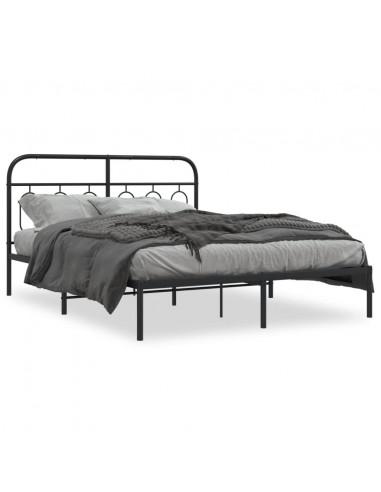 Giroletto con Testiera in Metallo Nero 140x190 cm