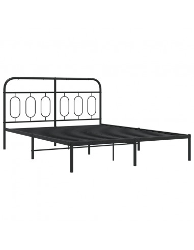 Giroletto con Testiera in Metallo Nero 140x190 cm