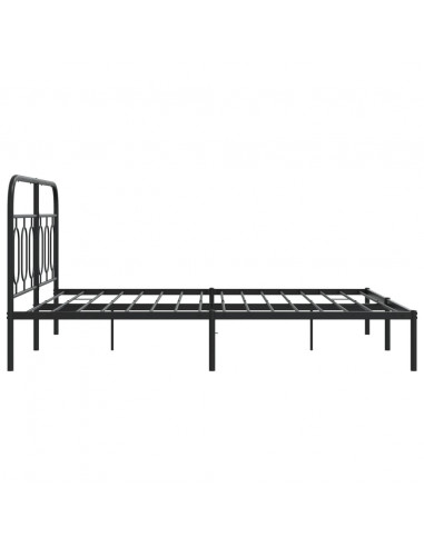 Giroletto con Testiera in Metallo Nero 140x190 cm