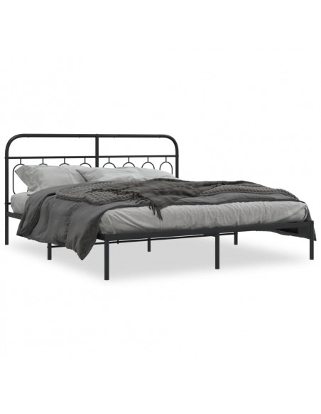 Giroletto con Testiera in Metallo Nero 183x213 cm