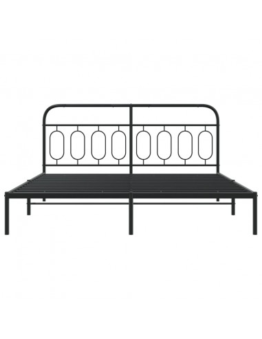 Giroletto con Testiera in Metallo Nero 183x213 cm