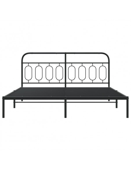 Giroletto con Testiera in Metallo Nero 183x213 cm