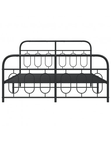 Giroletto con Testiera e Pediera Metallo Nero 135x190 cm