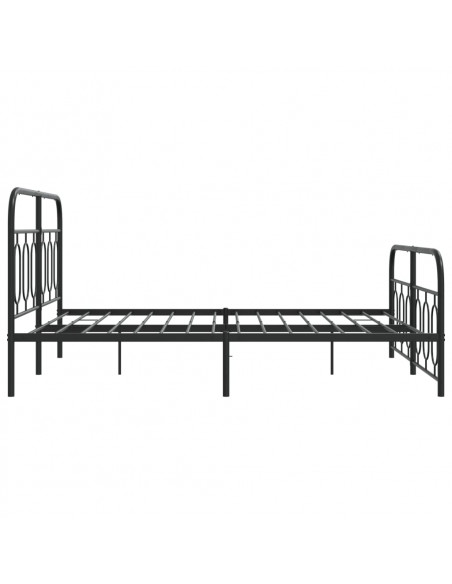 Giroletto con Testiera e Pediera Metallo Nero 135x190 cm