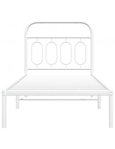 Giroletto con Testiera Metallo Bianco 80x200 cm