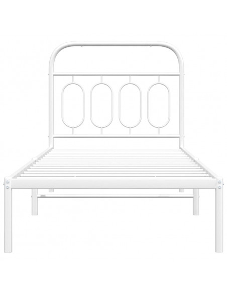 Giroletto con Testiera Metallo Bianco 80x200 cm