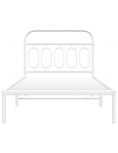 Giroletto con Testiera Metallo Bianco 100x190 cm