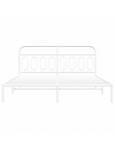 Giroletto con Testiera Metallo Bianco 160x200 cm