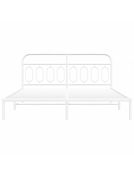 Giroletto con Testiera Metallo Bianco 160x200 cm