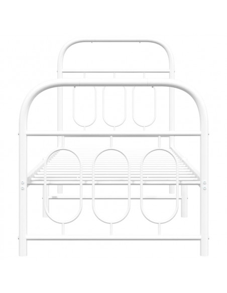 Giroletto con Testiera e Pediera Metallo Bianco 75x190 cm