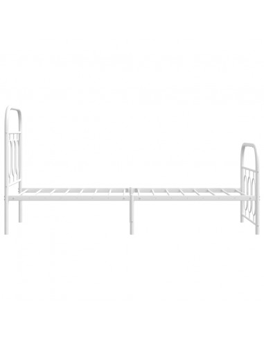 Giroletto con Testiera e Pediera Metallo Bianco 75x190 cm