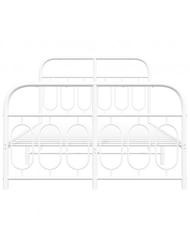 Giroletto con Testiera e Pediera Metallo Bianco 120x190 cm