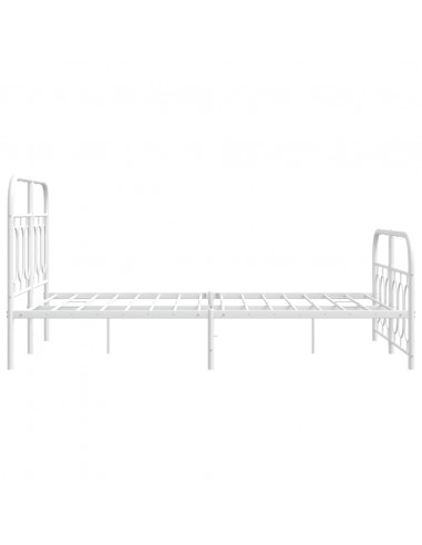 Giroletto con Testiera e Pediera Metallo Bianco 120x190 cm