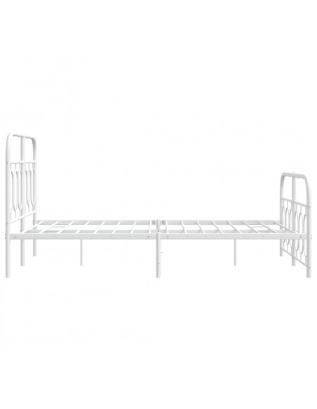 Giroletto con Testiera e Pediera Metallo Bianco 120x190 cm