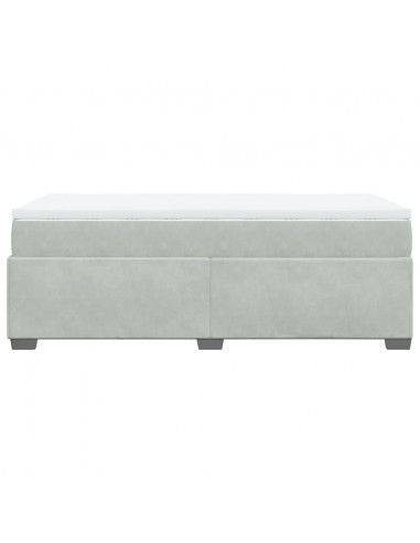 Giroletto a Molle con Materasso Grigio Chiaro 90x190 cm Velluto