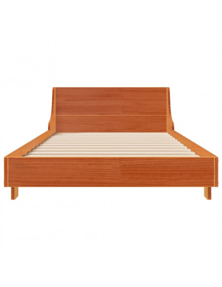 Giroletto con Testiera Marrone Cera 90x200 cm Massello Pino