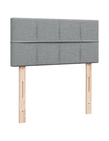 Giroletto a Molle con Materasso Grigio Chiaro100x200 cm Tessuto