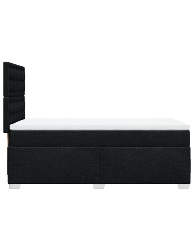 Giroletto a Molle con Materasso Nero 100x200 cm in Tessuto