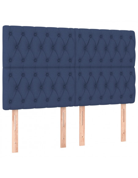 Giroletto a Molle con Materasso Blu 160x200 cm in Tessuto