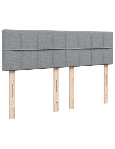 Giroletto a Molle con Materasso Grigio Chiaro160x200 cm Tessuto