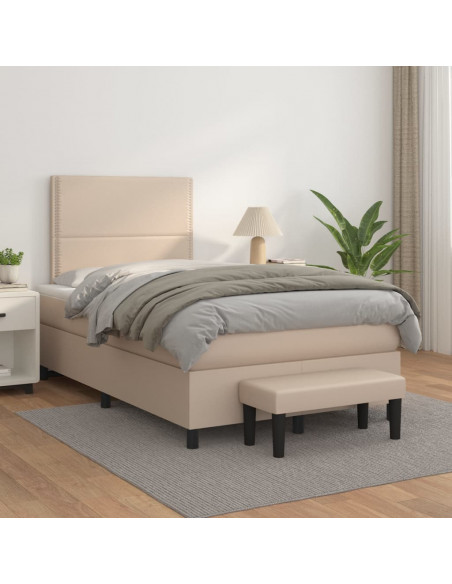 Giroletto a Molle con Materasso Cappuccino 120x190cm Similpelle