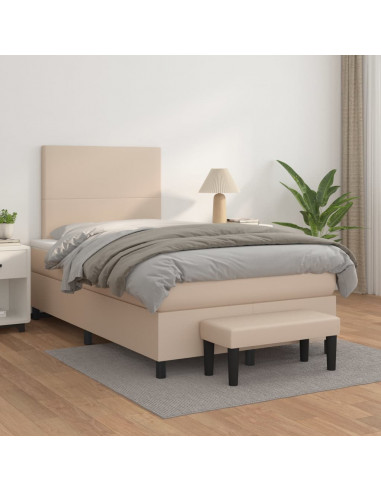 Giroletto a Molle con Materasso Cappuccino 120x190cm Similpelle