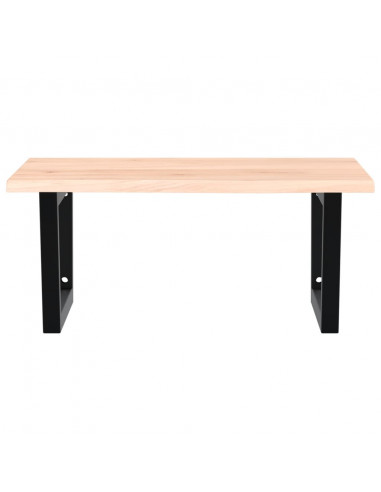 Ripiano a Parete per Lavabo in Acciaio e Massello di Rovere