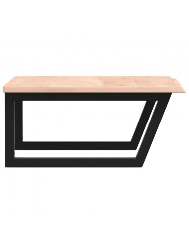 Ripiano a Parete per Lavabo in Acciaio e Massello di Rovere