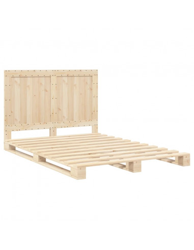 Giroletto con Testiera 140x200 cm in Legno Massello di Pino