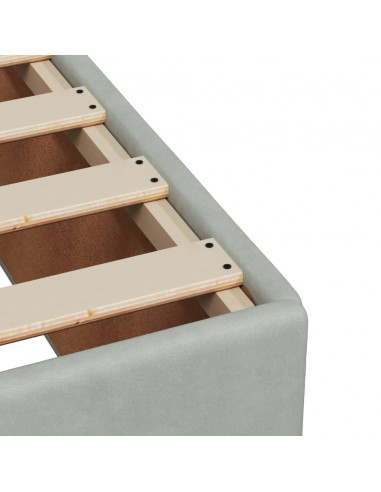 Giroletto a Molle con Materasso Grigio Chiaro 100x200cm Velluto