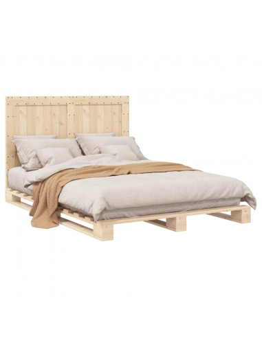 Giroletto con Testiera 140x200 cm in Legno Massello di Pino
