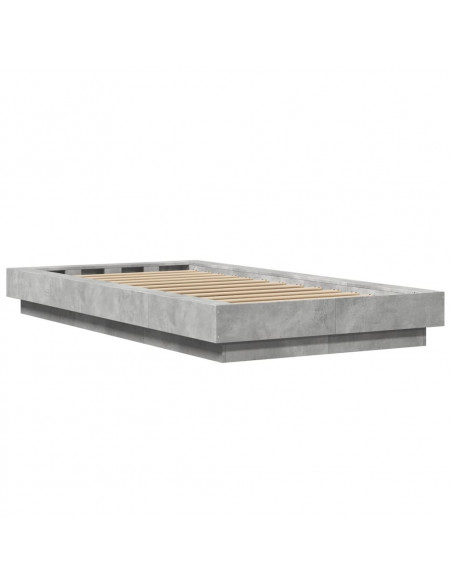 Giroletto Luci LED Grigio Cemento 90x200cm in Legno Multistrato