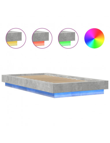 Giroletto Luci LED Grigio Cemento 90x200cm in Legno Multistrato