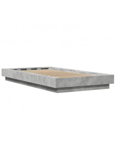 Giroletto Luci LED Grigio Cemento 100x200 cm Legno Multistrato