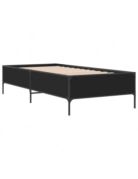 Giroletto Nero 90x190 cm in Legno Multistrato e Metallo