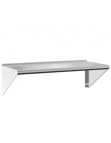 Mensola a Muro 100x45x31 cm Argento in Acciaio Inossidabile
