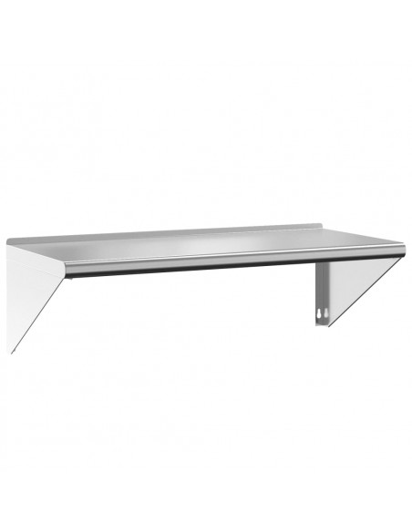 Mensola a Muro 100x45x31 cm Argento in Acciaio Inossidabile