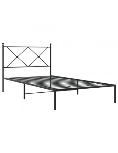 Giroletto con Testiera Metallo Nero 100x200 cm