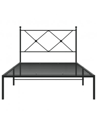 Giroletto con Testiera Metallo Nero 100x200 cm