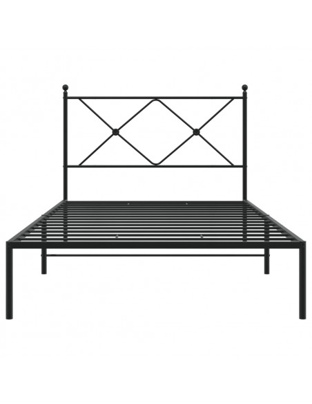 Giroletto con Testiera Metallo Nero 100x200 cm